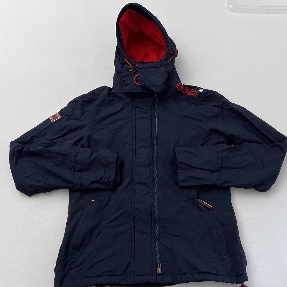 Superdry Jacket Mens Medium Slim Navy Hooded Parka‎ Original Windcheater Japan